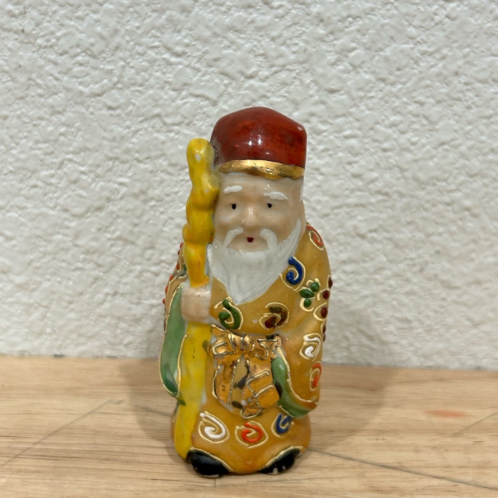 Vintage 4” Figurine of Immortal Lao Shou Japanese Porcelain